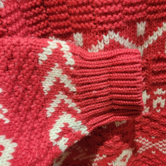 GAP Chunky Knit Wool Red White Sweater - Picture 11 of 13